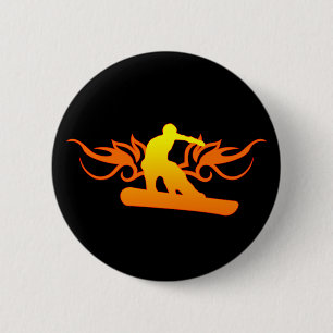 snowboard. tribalz. 2 inch round button