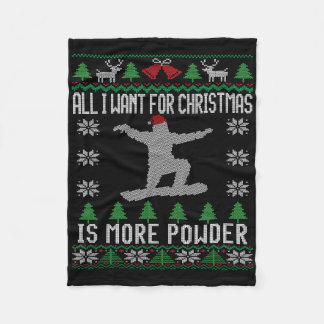 Snowboard Ugly Christmas Snowboarding Gift Snowboa Fleece Blanket