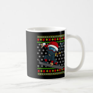 Snowboard Ugly Christmas Sweater Pattern Ninja Sno Coffee Mug