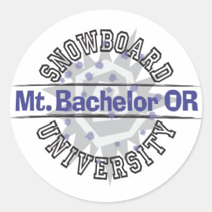 Snowboard University - Mt. Bachelor OR Classic Round Sticker