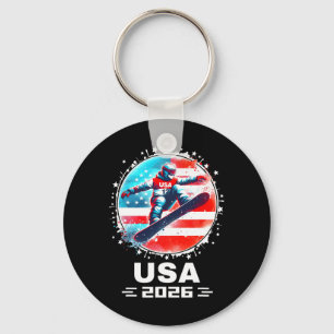 Snowboard Usa Go Usa Team Usa Flag 2026 Snowboardi Keychain
