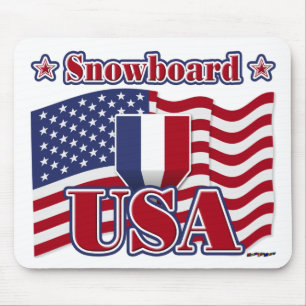 Snowboard USA Mouse Pad