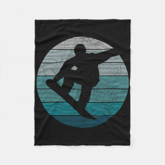 Snowboard Vintage Retro Freestyle Snowboarding Gif Fleece Blanket