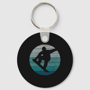 Snowboard Vintage Retro Freestyle Snowboarding Gif Keychain