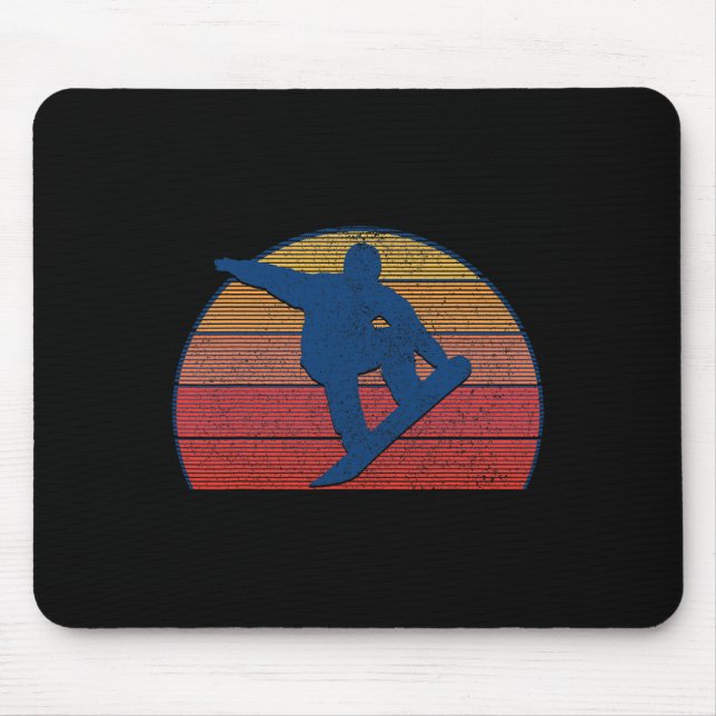 Snowboard Vintage Retro Freestyle Snowboarding  Mouse Pad (Front)