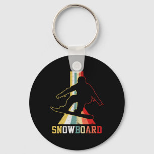 Snowboard Vintage Snowboarding Snowboarder  Keychain