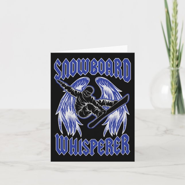 Snowboard Whisperer Rock And Roll Style Angel Wing Card (Front)