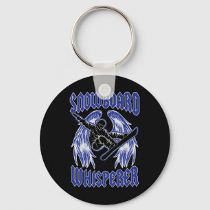 Snowboard Whisperer Rock And Roll Style Angel Wing Keychain