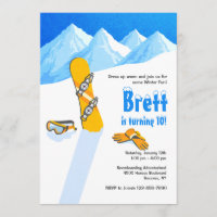 Snowboard Winter Fun Invitation
