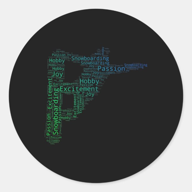 Snowboard Winter Sport Men's Snowboarding  Classic Round Sticker (Front)