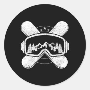 Snowboard - Winter Sports Snowboarding Gift Classic Round Sticker
