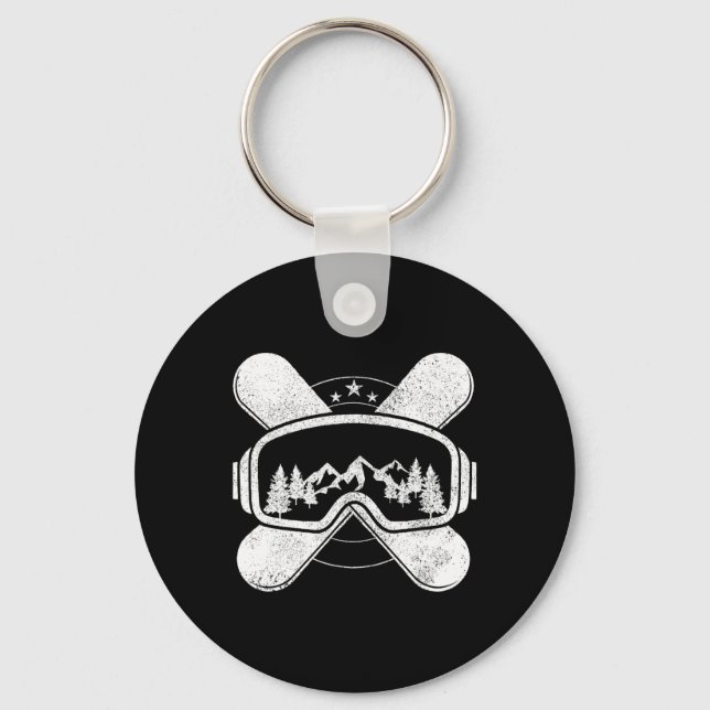 Snowboard - Winter Sports Snowboarding Gift  Keychain (Front)