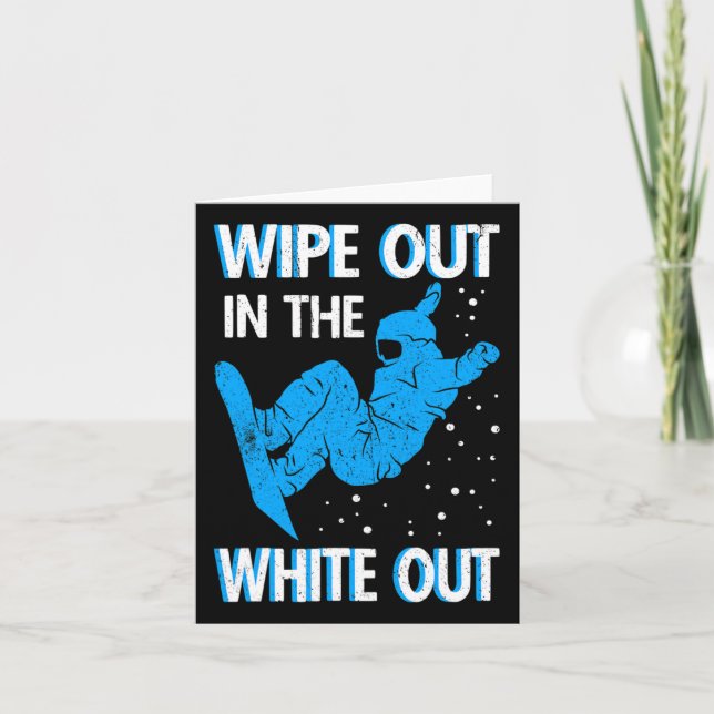 Snowboard Wipe Out In The White Out Ski Resort Sno Card (Front)