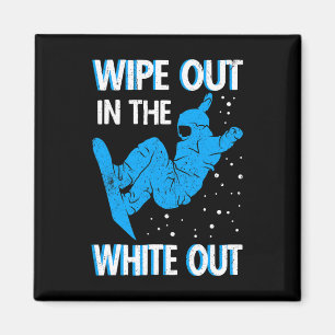 Snowboard Wipe Out In The White Out Ski Resort Sno Magnet