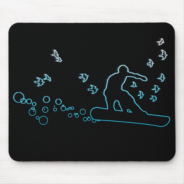 snowBOARD with birds Mouse Pad (Front)