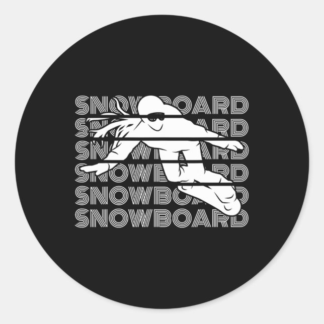 Snowboard Women Snowboarding Snowboarder  Classic Round Sticker (Front)