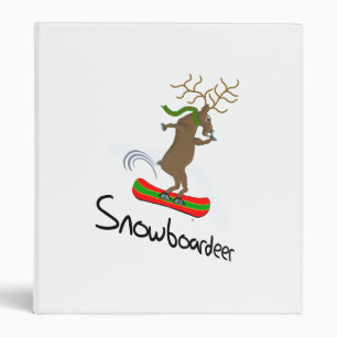 Snowboardeer Funny Snowboarding Reindeer Binder