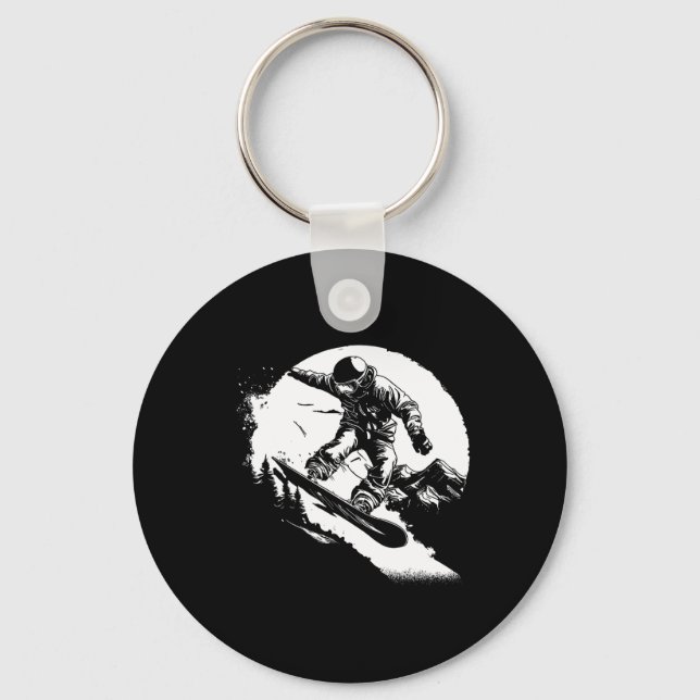 Snowboarder Alpine Snowboarding 1  Keychain (Front)