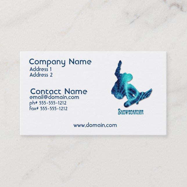 Snowboarder BUsiness Card (Front)