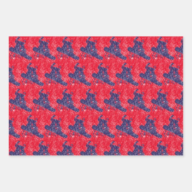 Snowboarder catching a High Snow Drift Wrapping Paper Sheet (Front)