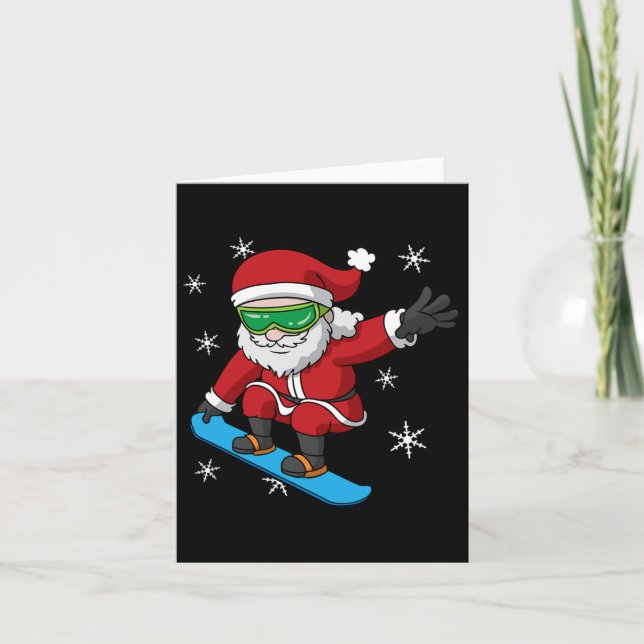Snowboarder Christmas Santa Claus Snowboard Snowbo Card (Front)