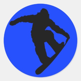 Snowboarder Classic Round Sticker