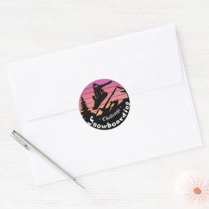 Snowboarder classic round sticker