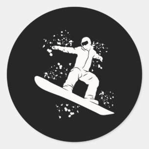 Snowboarder Colorful Snowboard Snowboarding 2  Classic Round Sticker
