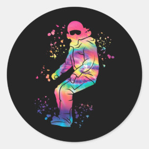 Snowboarder Colorful Snowboard Snowboarding 35 Classic Round Sticker