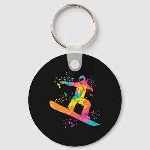 Snowboarder Colorful Snowboard Snowboarding 44  Keychain