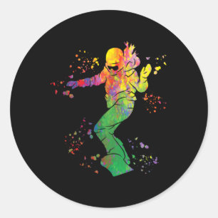 Snowboarder Colorful Snowboard Snowboarding 9 Classic Round Sticker