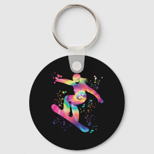 Snowboarder Colorful Snowboard Snowboarding  Keychain