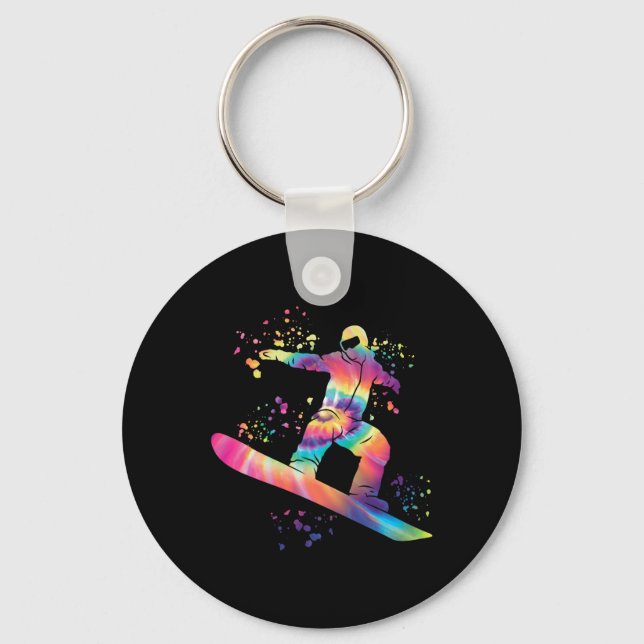 Snowboarder Colourful Snowboard Snowboarding 10  Keychain (Front)