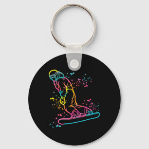 Snowboarder Colourful Snowboard Snowboarding 16 Keychain