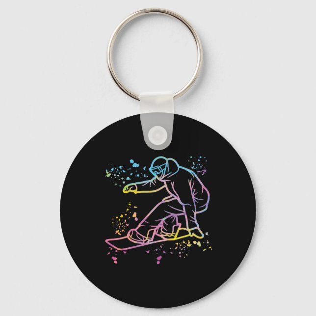 Snowboarder Colourful Snowboard Snowboarding 20  Keychain (Front)