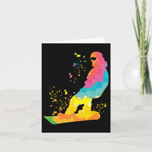 Snowboarder Colourful Snowboard Snowboarding 30 Card