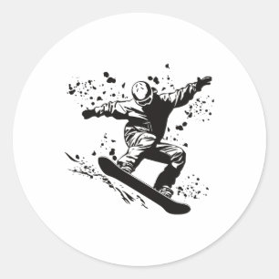 Snowboarder Colourful Snowboard Snowboarding 38  Classic Round Sticker