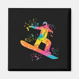 Snowboarder Colourful Snowboard Snowboarding 44  Magnet