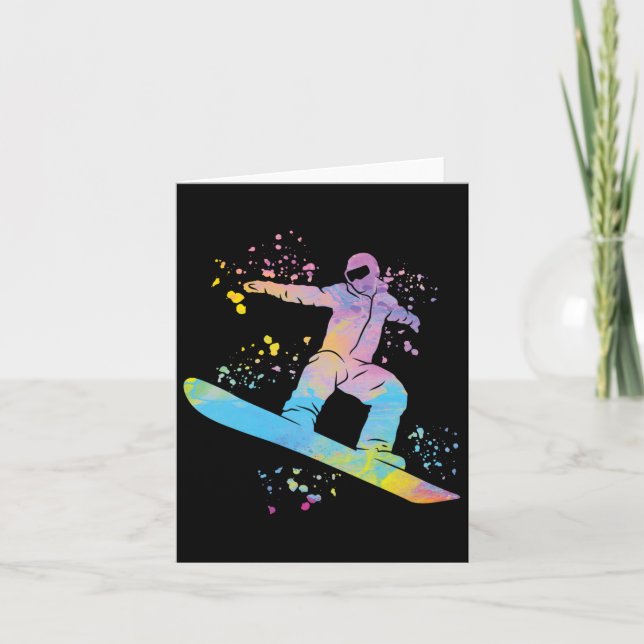 Snowboarder Colourful Snowboard Snowboarding 4  Card (Front)