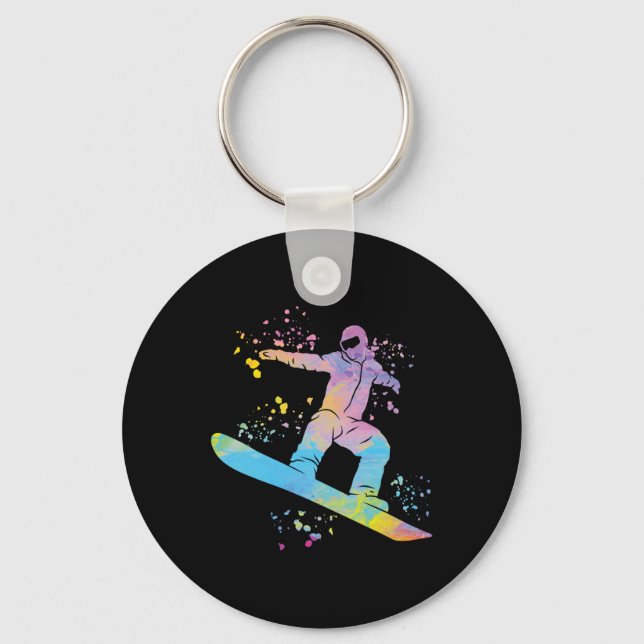 Snowboarder Colourful Snowboard Snowboarding 4  Keychain (Front)