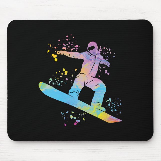 Snowboarder Colourful Snowboard Snowboarding 4  Mouse Pad (Front)