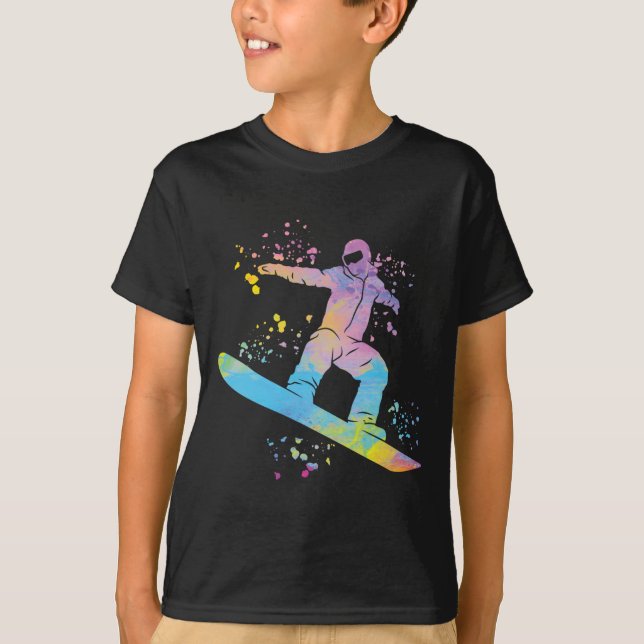 Snowboarder Colourful Snowboard Snowboarding 4  T-Shirt (Front)