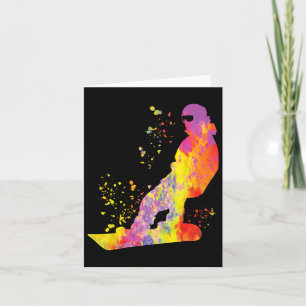 Snowboarder Colourful Snowboard Snowboarding 6  Card