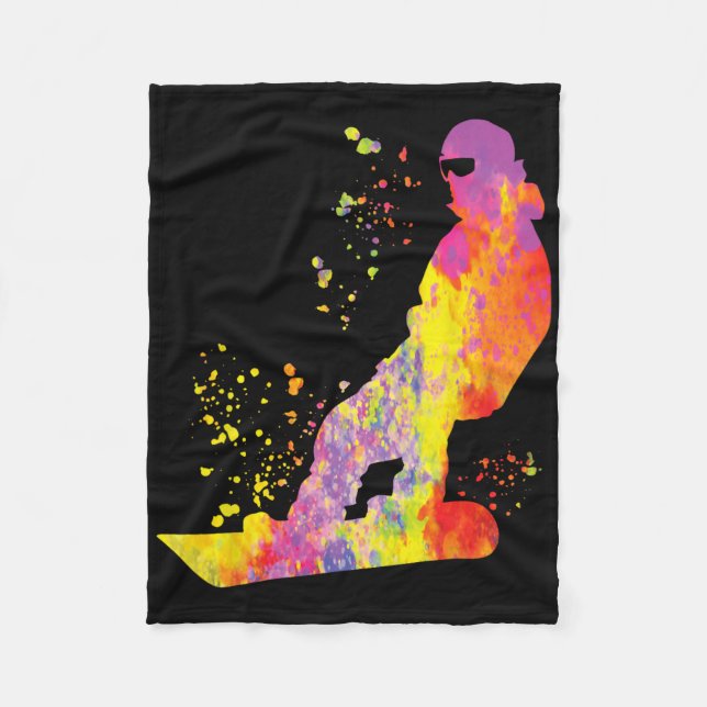Snowboarder Colourful Snowboard Snowboarding 6  Fleece Blanket (Front)