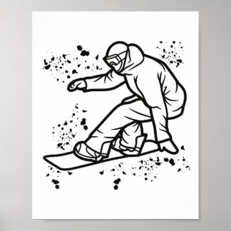 Snowboarder Colourful Snowboard Snowboarding &#; Poster