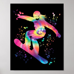 Snowboarder Colourful Snowboard Snowboarding  Poster