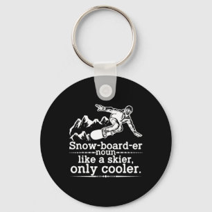 Snowboarder Definition Funny Snowboarding Winter S Keychain