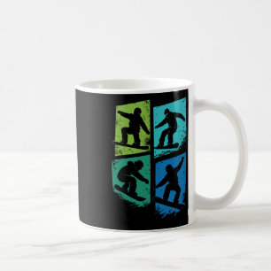 Snowboarder Distressed Color Block Winter Sports M Coffee Mug