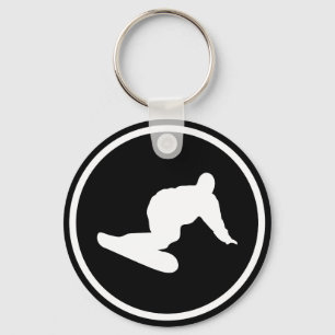 snowboarder downhill icon keychain