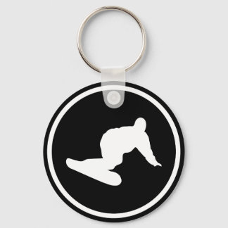 snowboarder downhill icon keychain